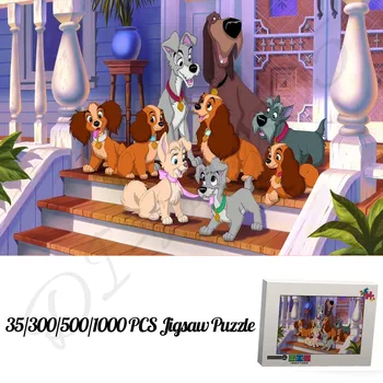 35 300 500 1000 komada Zagonetke za djecu i odrasle Klasični animirani film Disney Dama i skitnica Drvene puzzle igračke