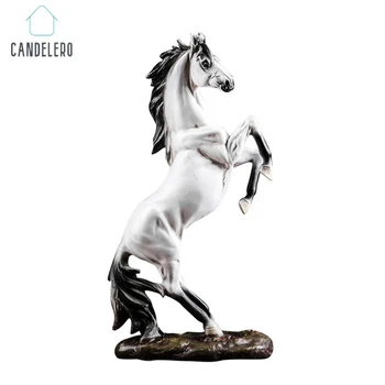 Figurice za uređenje kipić skulptura home uredski stol ukras za desktop figurice konja od smole za uređenje doma Crveno i crno