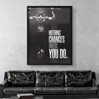 Ljubitelji fitnessa Sportska motivacija citat Teretana Home Art print na platnu Plakat za uređenje dnevnog boravka Home zidni dekor Slika