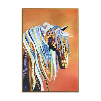 Moderna ulje na platnu u obliku konja ručni rad, moderni dnevni boravak, živo ukras zidova, ručno oslikana na platnu, u obliku konja, umjetnička slika bez okvira