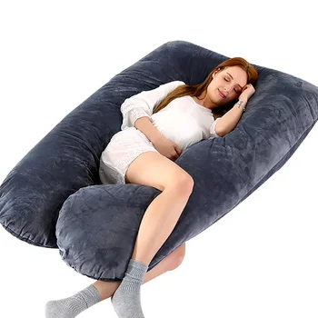 U-oblika jastuk za trudnice 130x70 cm, jastuk za tijelo za trudnice, soft coral runo, bočni prostor za spavanje za trudnice, relaksirajuće jastuci