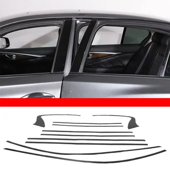 Za 2015-2022 Infiniti Q50L PVC Crni Prozor Automobila Ukrasnih Traka Oznaka Pribora Za Zaštitu Vanjštine Automobila 10 kom.